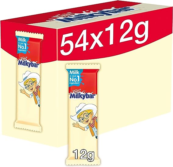 Milkybar White Chocolate Kid Bars, 54 x 12 g