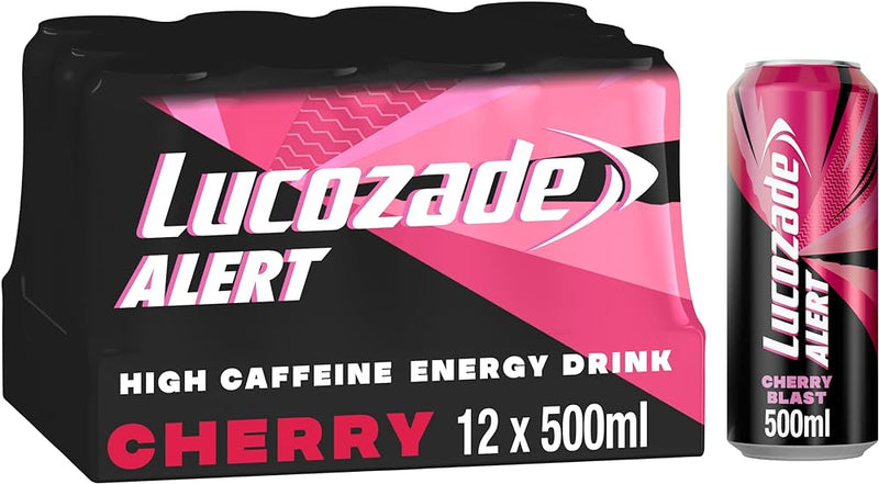 lucozade Alert Cherry blast Energy Drink Pack of 12x500ml can