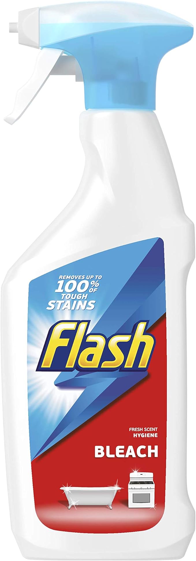 Flash Multi Purpose Bleach Spray, Floor Cleaner & Grease Remover, Crisp Lemons, 5 Litres (500 ml x 10)