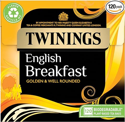 Twinings English Breakfast Tea | Golden, Well Rounded & Full Bodied Black Tea | Large Pack 3 X120 Biodegradable Tea Bags