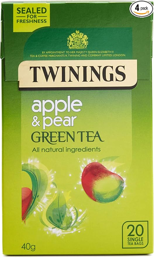 Twinings Green Tea Apple and Pear 80 Teabag Pack of- 4x20's