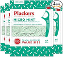 Plackers Micro Mint Dental Floss Picks, 150 Count, Pack of 4
