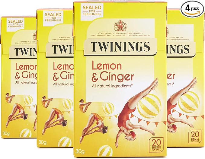 Twinings Lemon and Ginger Tea Bag (pack of 4x20 Tea Bags)