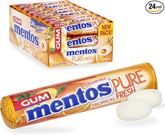 Mentos , Pure Fresh Tropical Rolls, 24 X 8PC