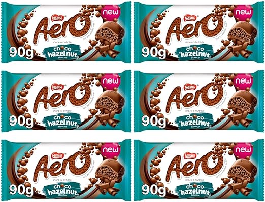 AeroChocolate Bar Bundle With Aero Choco Hazelnut Chocolate Bar-15x90g
