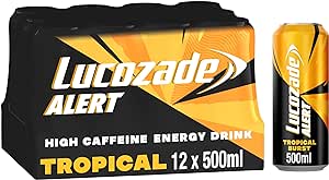 Lucozade Alert Tropical Energt Drink Pack of 12x500ml  can