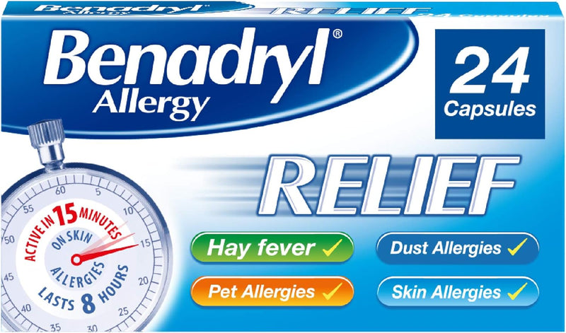 Benadryl Allergy Relief 12 Capsules Pack of 6