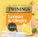 Twinings Lemon & Ginger Tea Bags Pack of 2x80s