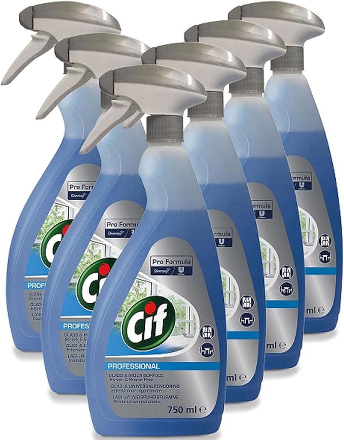 Cif Professional Formula Glass & Multi-Surface Cleaner-6x750ml