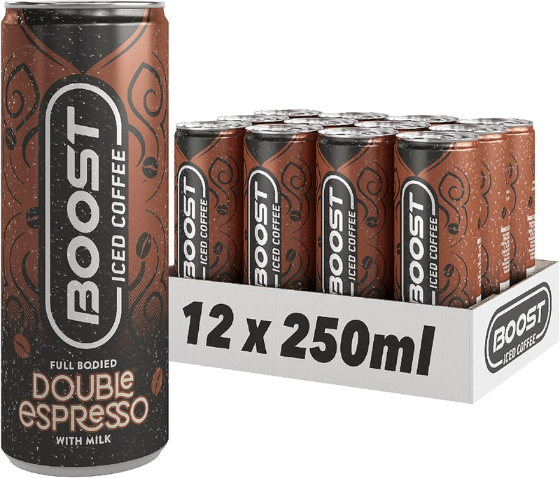 Boost Iced Coffee Double Espresso Pack of 12x250ml Can