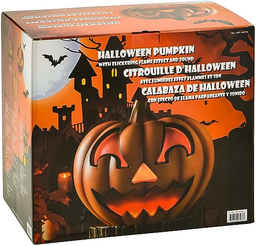 Halloween pumpkin with flickering flame effect and sound  47cm
