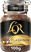 L'OR Classique Instant Coffee Pack of 6 Jars x 100gram