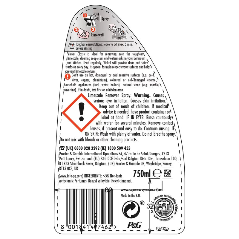 Viakal Limescale Removal Spray Pack of 3 x 750ml