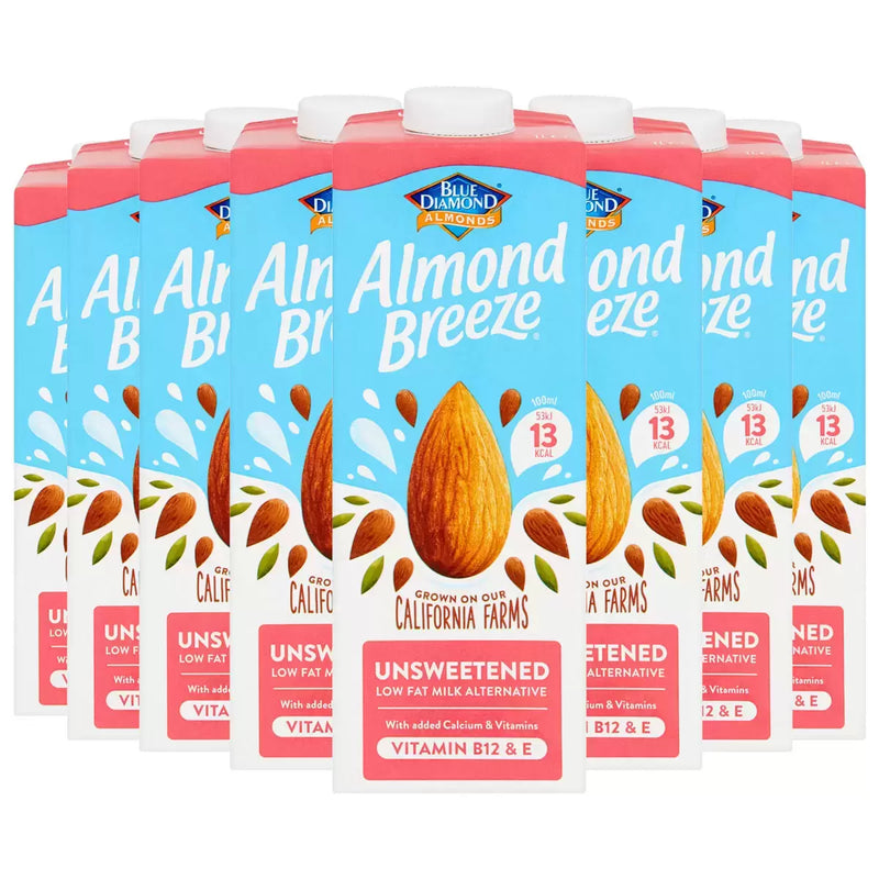 Blue Diamond Almond Breeze Unsweetened Pack of 8x1ltr