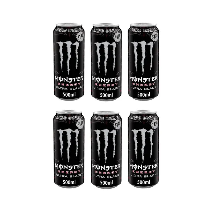 Monster Energy Drink Ultra Black Zero Sugar Pack of 500ml