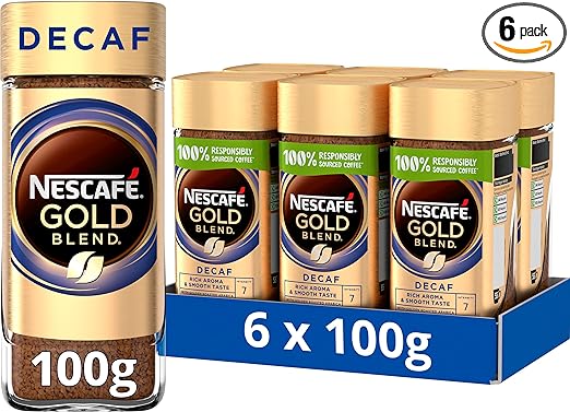 NESCAFÉ GOLD Blend Decaff Instant Coffee 100g (Pack of 6)