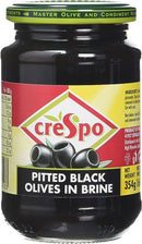Crespo Pitted Black Olives in Brine Pack of 8 x354g