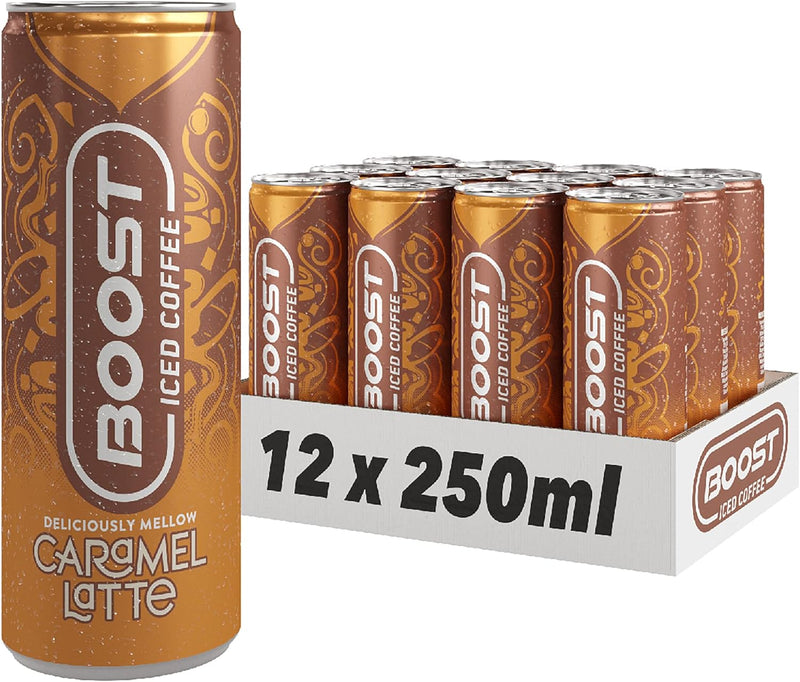 Boost Iced Coffee Caramel Latte Pack of 12x250ml can