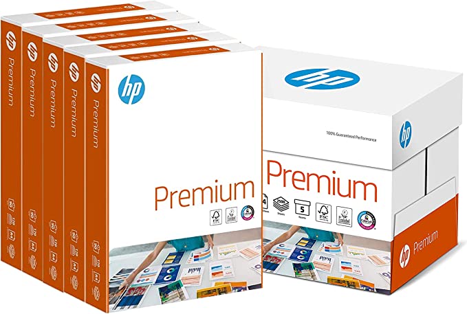 hp Papers Premium A4 90gsm Paper - Box of 5 Reams (5x500 Sheets), CHP852 BOX,White