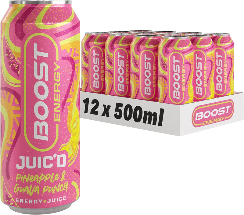 Boost Juic'd Energy Drink Pineapple & Guava Punch Pack of 12x500ml