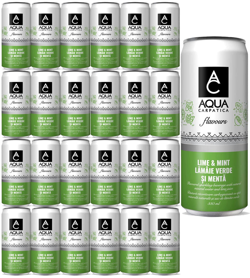 Aqua Carpatica Sparkling Flavours Lime & Mint Pack of-24 X 330ml