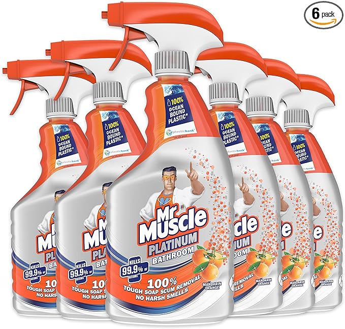 Mr Muscle  Platinum Antibacterial Bathroom  cleaner Spray 6 x 750ml