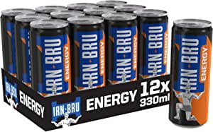 IRN-BRU Energy Drink, The Iconic Taste of IRN-BRU With the Taurine, Caffeine & B Vitamins, Full Sugar, Multi Pack, 12x330 ml Slim Can