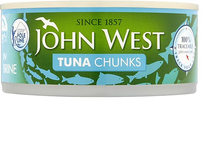 John West Tuna Chunks in Brine, 145g, Pack of 12