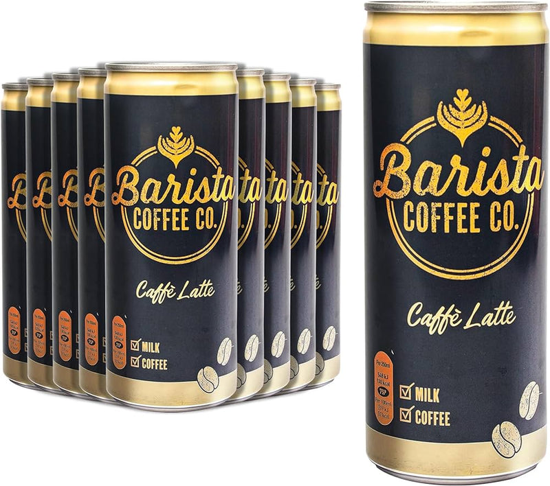 Barista Coffee Caffe Latte Iced Coffee Drink Can Pack of 12x250ml