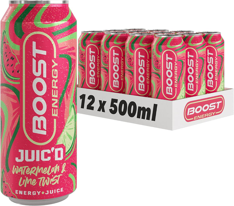 Boost Juic'd Energy Drink Watermelon & Lime Twist Pack of 12x500ml