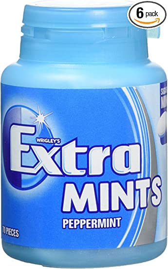 Wrigley Extra Peppermint Sugarfree Mints, 70-Piece, Pack of 6