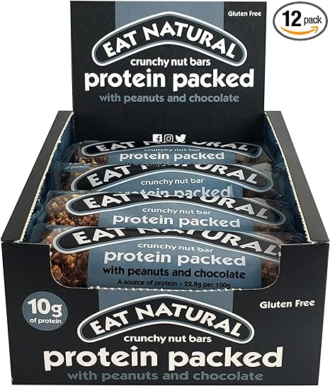 Eat Natural Protein Bars, Protein Packed Peanuts & Chocolate Nut Bar — 20x45g