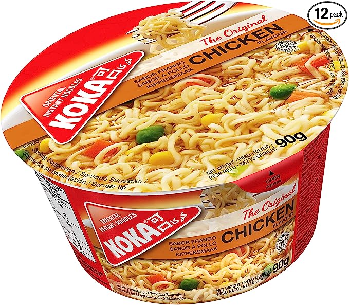 Koka Original Chicken Flavour Oriental Style Instant Noodles ,90g (Pack of 12)