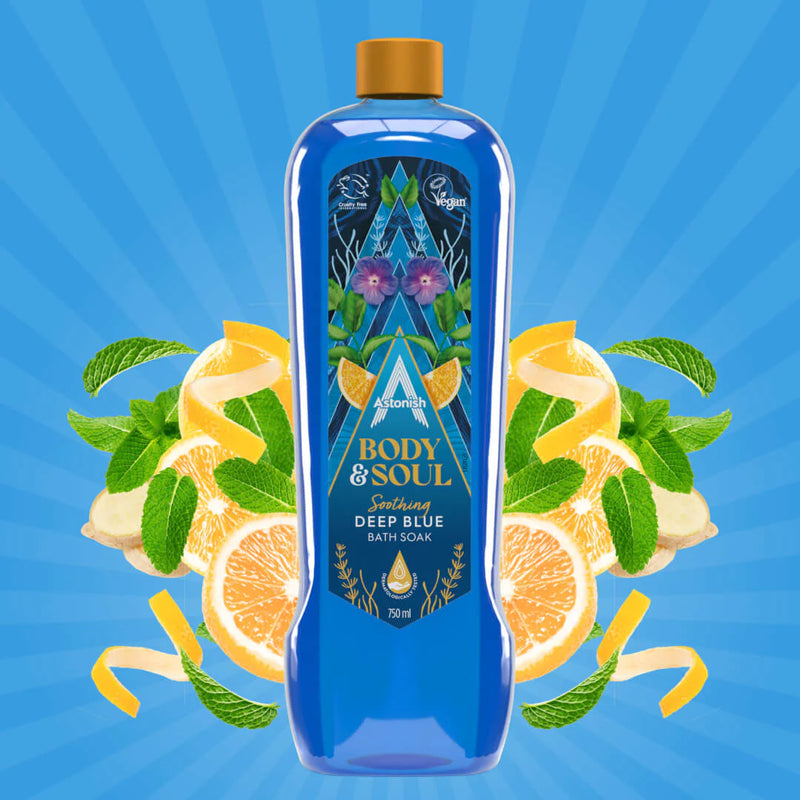 Astonish Bath Soak Soothing Deep Blue Pack of 8x750ml