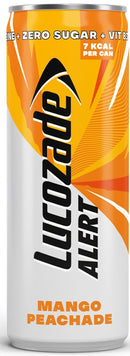 Lucozade Alert Mango Peachade Zero Sugar Energy Drink 250ml can