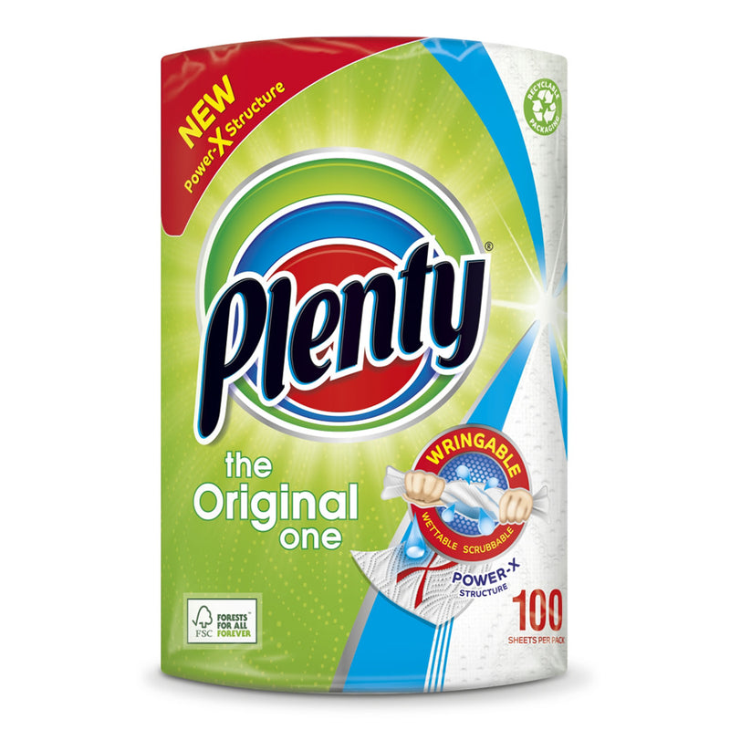 Plenty Kitchen Towel Pack of Rolls 100 Sheets