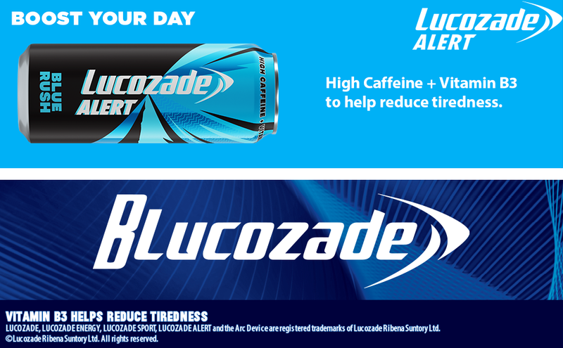 Lucozade Alert Blue Rush Energy Drink Pack of 12x500ml  can