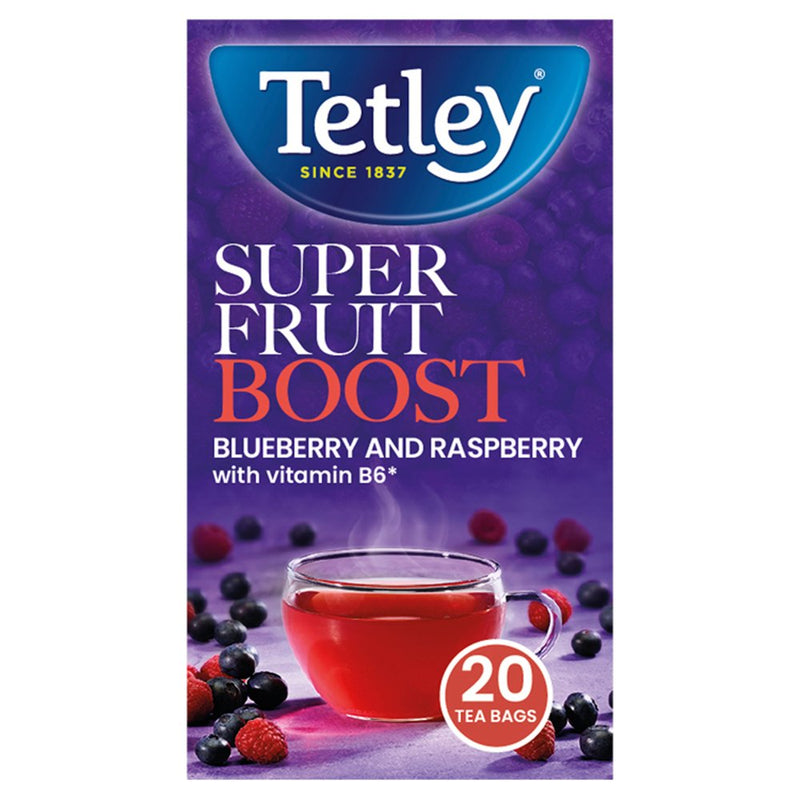 Tetley Blueberry & Rasberry Flavour Tea Pack of 4x20s