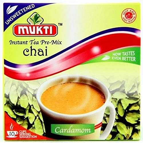 Mukti Instant Tea Pre-Mix Cardamom Unsweetened Chai Pack of 5x140g