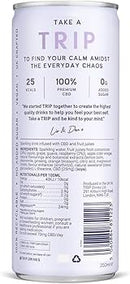 Trip CBD Infused Raspberry Orange Blossom Sparkling Water Pack of 12x250ml