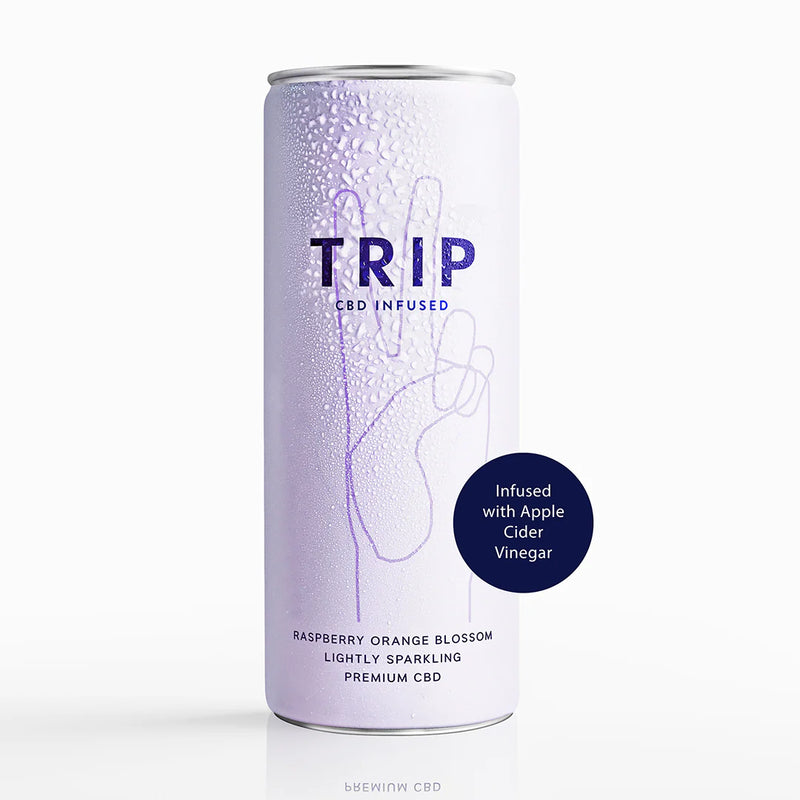 Trip CBD Infused Raspberry Orange Blossom Sparkling Water Pack of 12x250ml