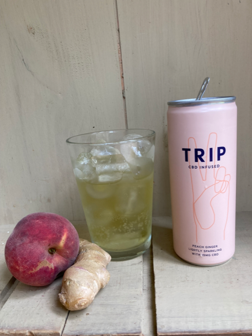 TRIP CBD Infused Peach Ginger Sparkling Water Pack of 12x250ml