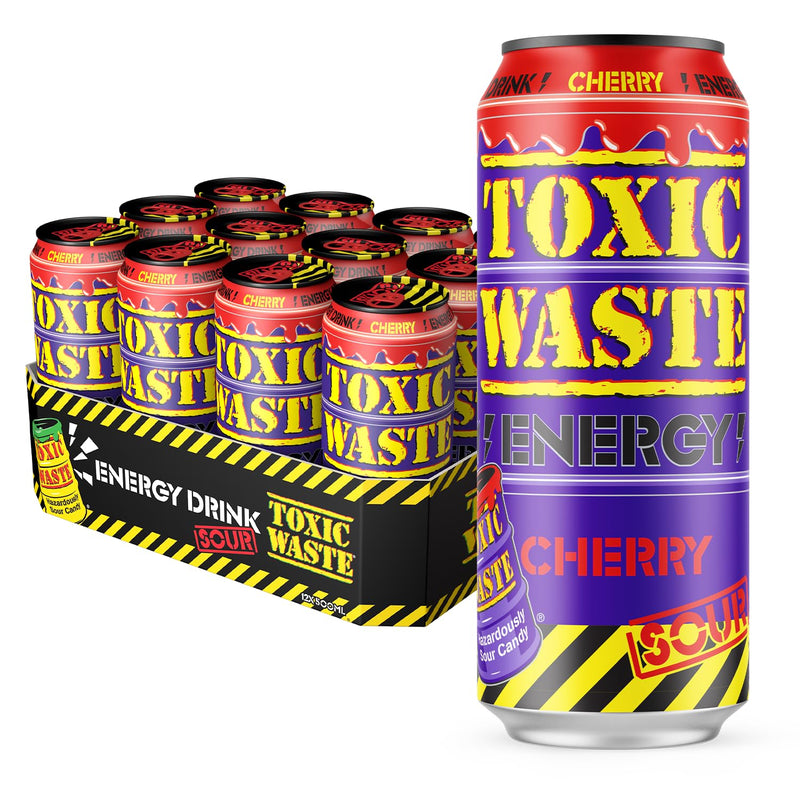 Toxic Waste Sour Cherry Flavour Energy Drink Pack of 12x500ml