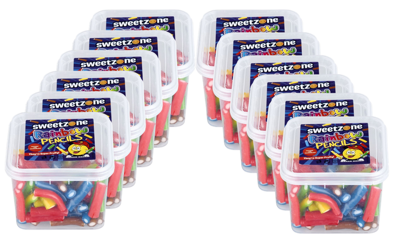 Sweetzone Rainbow Pencils, Candy Sticks mini tubs, pack of 170g