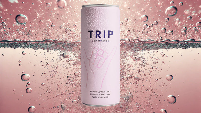 Trip CBD infused Elderflower & Mint Sparkling Water Pack of 12x250ml