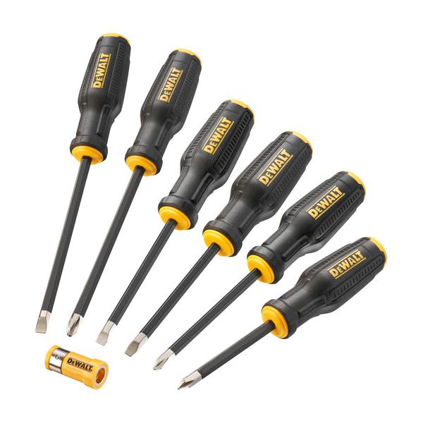 DeWalt Fullfit Tip Screwdriver Set 6 Piece Grip Hex Blade Mixed Tool DWHT62056-0