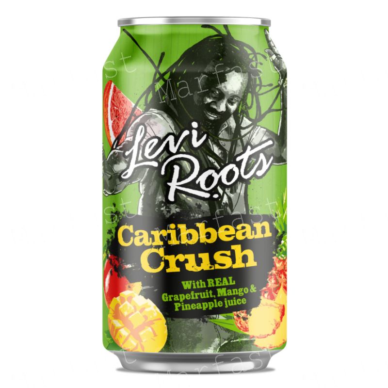 Levi Roots Carribean Crush Sparkling Fruit Juice Drink Pack of 24x330ml Cans