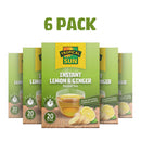 Tropical Sun Lemon & Ginger Flavour Tea Pack of 6x30g