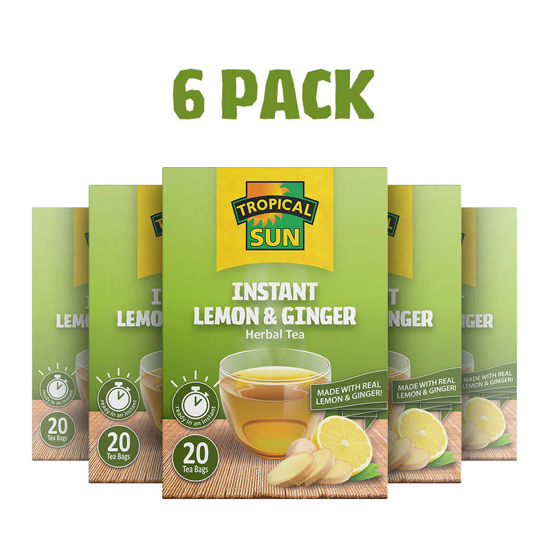 Tropical Sun Lemon & Ginger Flavour Tea Pack of 6x30g