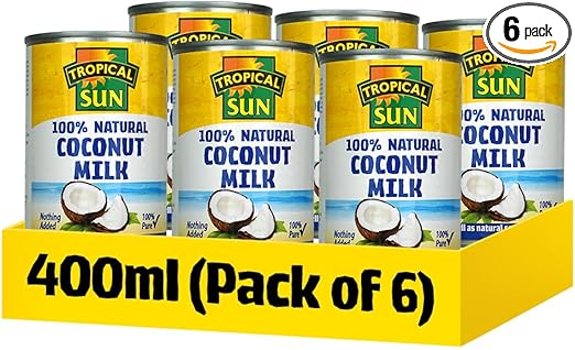 Tropical Sun Coconut Milk Natural Pack of 6x400ml